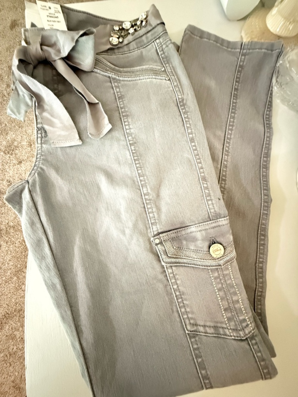 White House Black Market grey cargo pants NWT